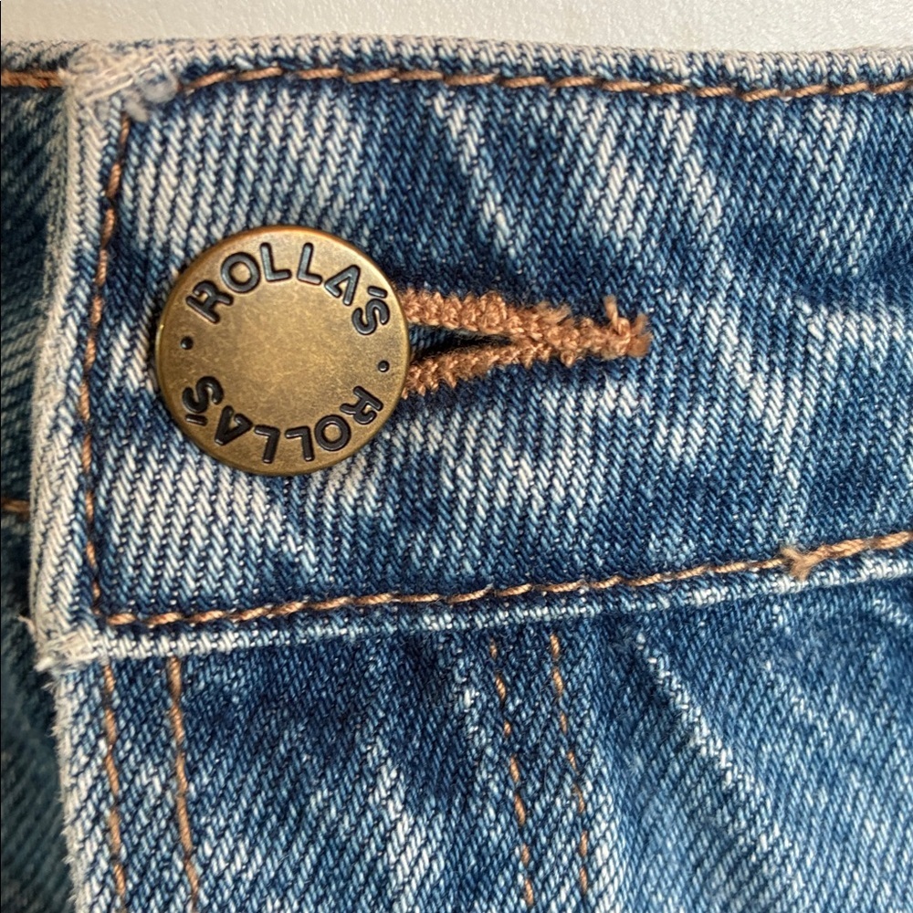 ROLLA'S Denim Skirt Women's 26, Button Front, Pockets, Medium wash. 26 EUC - Picture 8 of 17